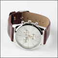 fashion embossed leather straps men classic watch quartz, japan movt watch factory